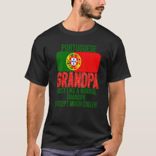 Camiseta Mens Vintage Português Avô Portugal Bandeira Para