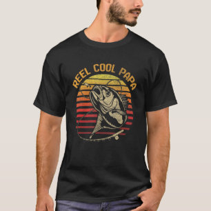 Camiseta Mens Vintage Reel Legal Papa Peixe Pesca Gordura