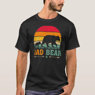 Camiseta Mens Vintage Retro Bear Animal Bear Pai Urso Pai