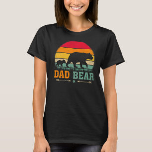Camiseta Mens Vintage Retro Bear Animal Bear Pai Urso Pai