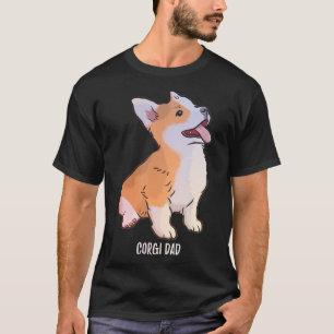Camiseta Mens Vintage Retro Corgi Pai Dia dos Pais