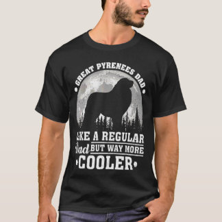 Camiseta Mens Vintage Retro Dog Pyrenes Pai Padre"