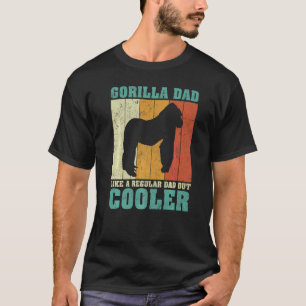 Camiseta Mens Vintage Retro Gorilla Pai Como Um Pai Regular