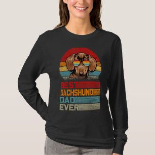 Camiseta Mens Vintage Retro Melhor Pai Dachshund Nunca Pais