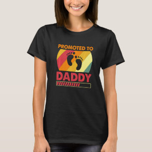Camiseta Mens Vintage Retro Promovido Ao Pai Engraçado Logo