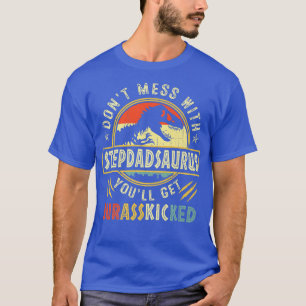 Camiseta Mens Vintage Retro Stepdadsaurus Dinosaur T Re Gor