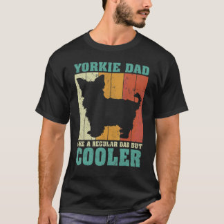 Camiseta Mens Vintage Retro Yorkie Pai Como Um Pai Regular 