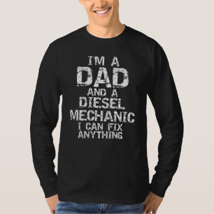 Camiseta Mens Vintage Sou Um Pai E Um Mecânico Diesel Que E