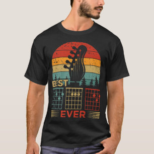 Camiseta Mens Vintage Style Guitar Chord Melhor Pai De Viol