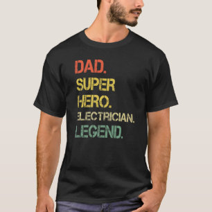 Camiseta Mens Vintage Style Pai Herói Lente Elétrica
