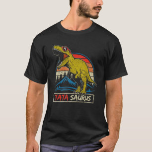 Camiseta Mens Vintage Tata Saurus Rex Dinosaur Feliz Pai