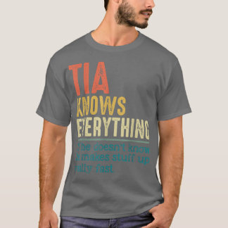 Camiseta Mens Vintage Tia Knows Everything Funny For Father