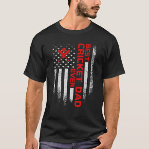 Camiseta Mens Vintage USA American Flag Best Cricket Pai Ev