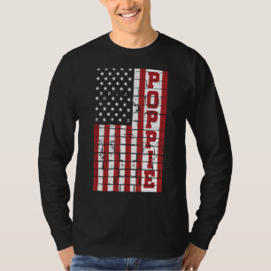 Camiseta Mens Vintage USA Flag Americano Poppie 60th For Fa