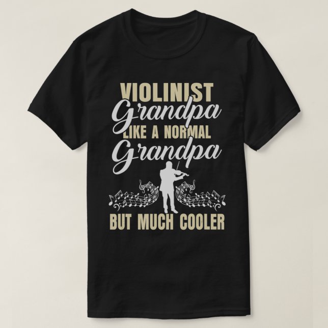 Camiseta Mens Violin Grandpa Violinist Orchestra String Ins (Frente do Design)