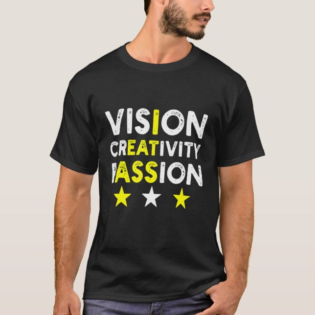 Camiseta Mens Vision Criatividade Paixão Humor (Frente)