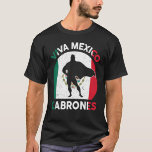 Camiseta Mens Viva México Cabrones Dia da Independência Mex