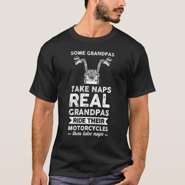 Camiseta Mens Vovô Levam Naps Biker (Frente)