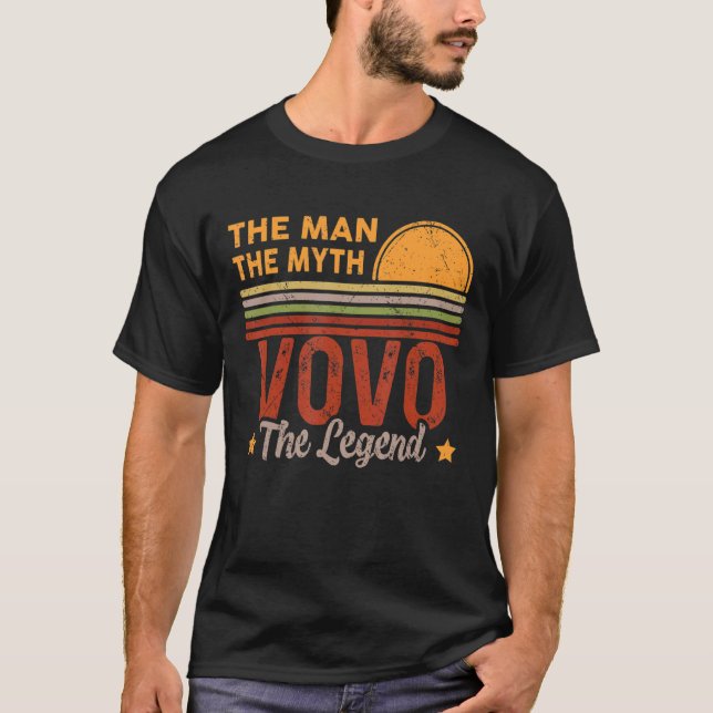 Camiseta Mens Vovo O Homem Mito Lenda Retrô Vovô Pai (Frente)