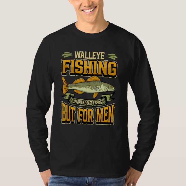 Camiseta Mens Walleye Pesca Pescador Rod Walleye Sea Cha (Frente)