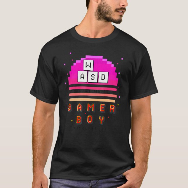 Camiseta Mens Wasd É o que me move Videos games de computad (Frente)