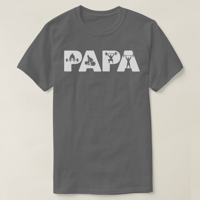 Camiseta Mens Weight Lifter Dad  Funny Papa Weight Lifting  (Frente do Design)