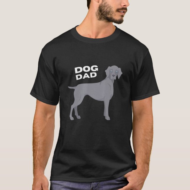 Camiseta Mens Weimaraner - Pai de Cães (Frente)