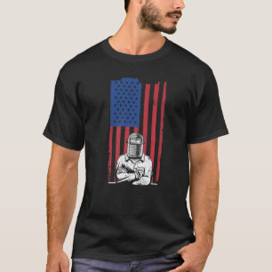 Camiseta Mens Welder Flag American Welder Metalworker Iro