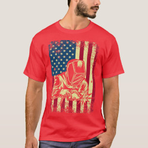 Camiseta Mens Welder - Sensação de Bandeira Americana P