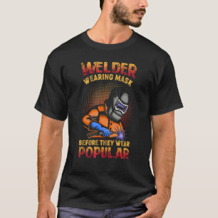 Camiseta Mens Welders Vestindo Máscaras Antes De Serem Popu