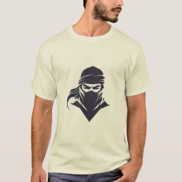 Camiseta Men's white t-shirt with modern ninja design