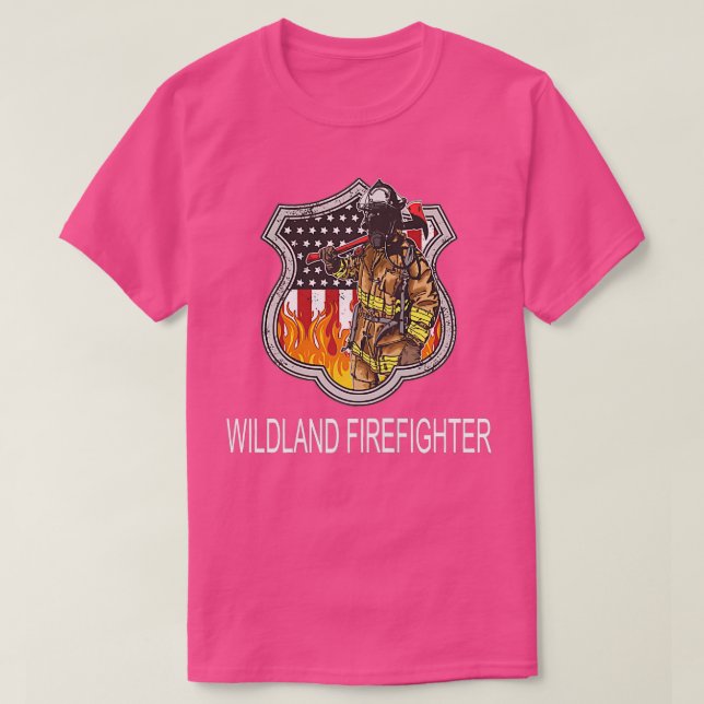 Camiseta Mens Wildland Firefire Rescuter Red Line Wil (Frente do Design)