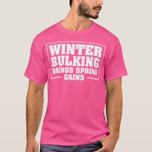 Camiseta Mens Winter Bulking Engraçado Levantando Bodybuild