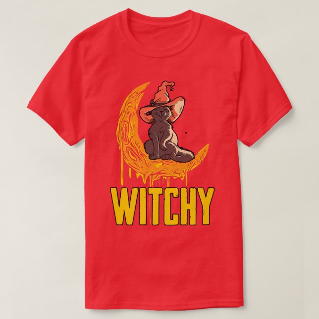 Camiseta Mens Witchy Witchy Broom Witchcraft Bells W (Frente do Design)