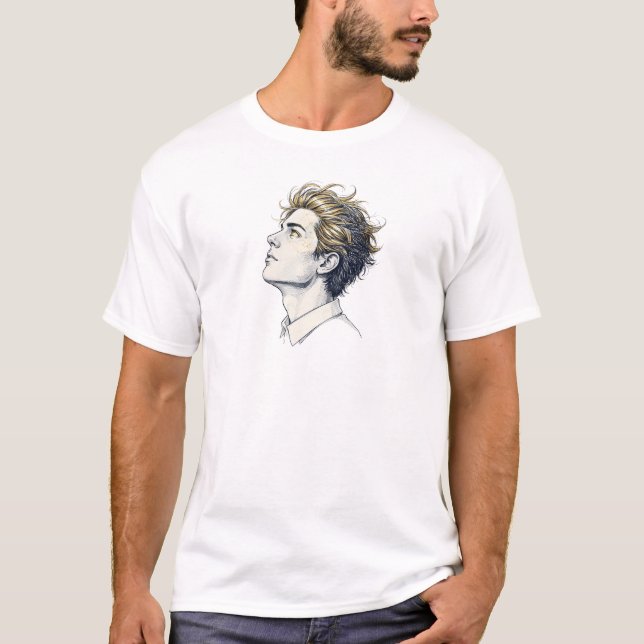 Camiseta mens with long trim hair (Frente)