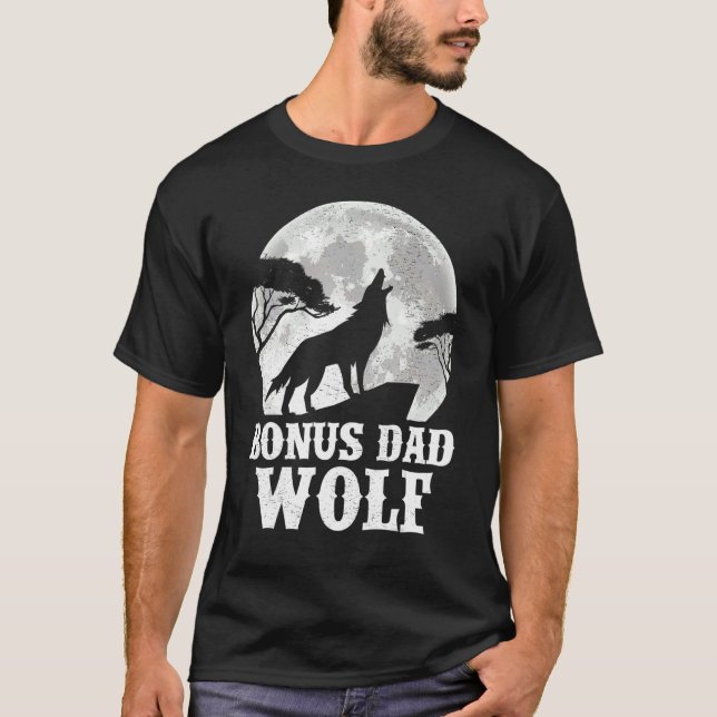 Camiseta Mens Wolves Howling Na Lua Pai Wolf Fa (Frente)