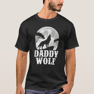 Camiseta Mens Wolves Howling No Pai Da Lua Pai