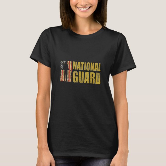 Camiseta Mens Women National Guard American Flag Proud Patr (Frente)