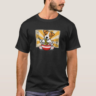 Camiseta Mens Womens Kids JRT Dog Lover Kawaii Ramen Jack R