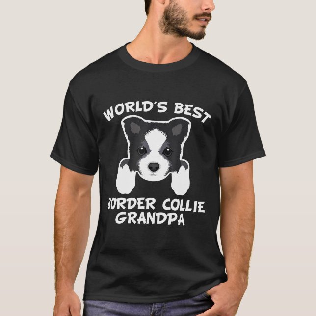 Camiseta Mens Words Melhor Fronteira Collie Vovô Dog Avô (Frente)