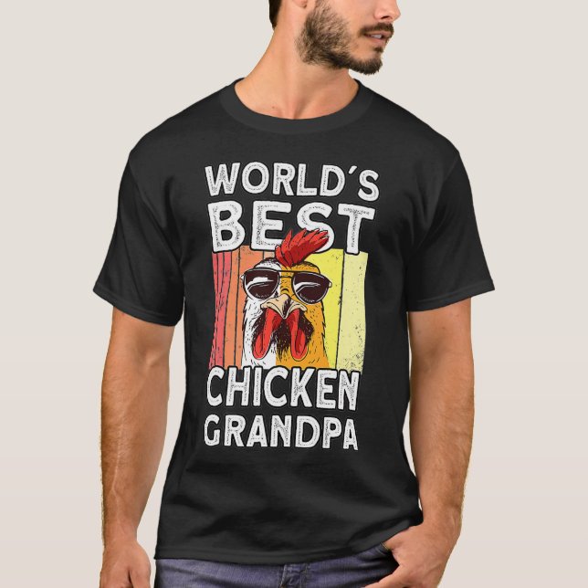 Camiseta Mens Worlds Best Chicken Avô Farmer Rooster H (Frente)