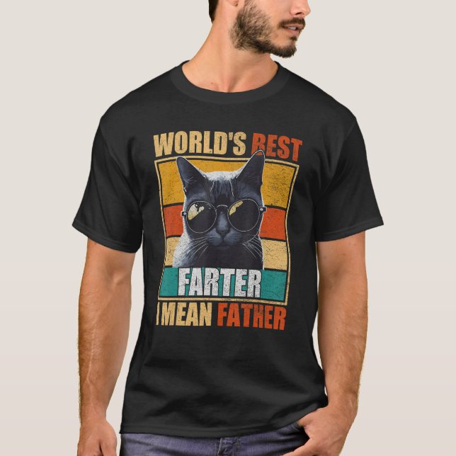 Camiseta Mens Worlds Best Farter I Mean Father Best Cat Dad (Frente)