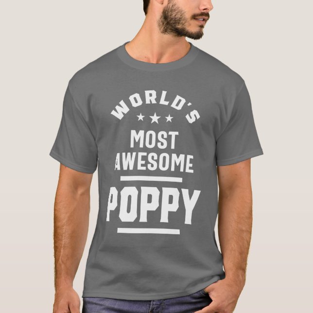 Camiseta Mens World's Mais Incrível Poppy Padre Gift (Frente)