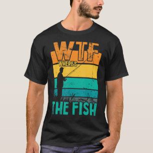 Camiseta Mens Wtf Onde Está A Pesca De Peixes