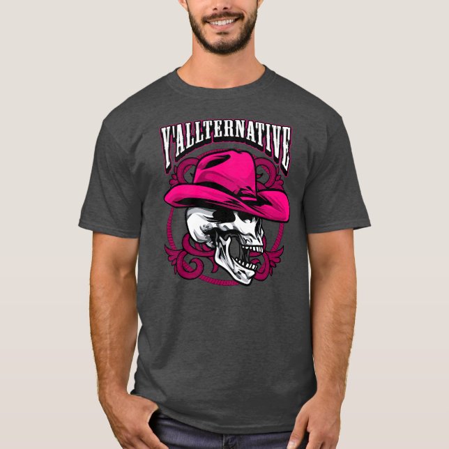 Camiseta Mens Yallternnnativo Alt Country Skull Alternativo (Frente)