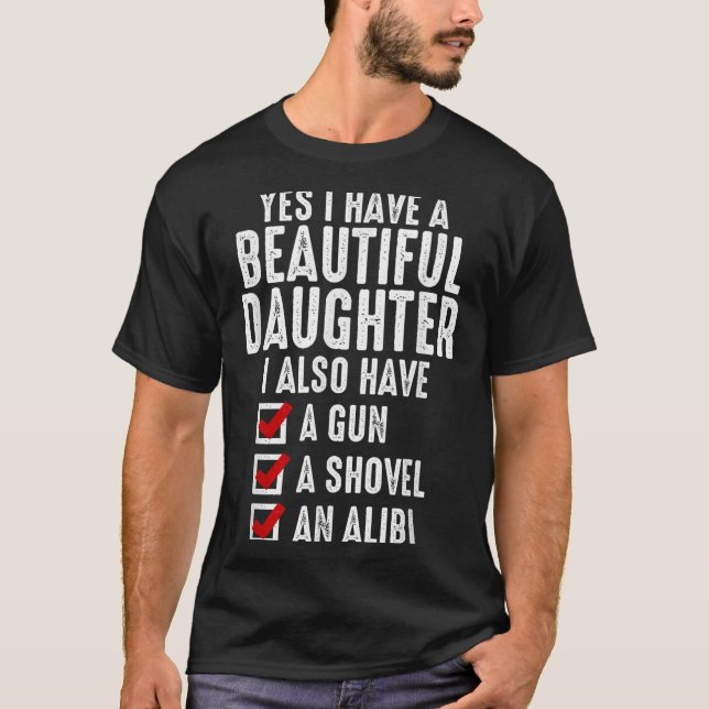 Camiseta Mens Yes I Have A Beautiful Daughters Sarcastic Da (Frente)