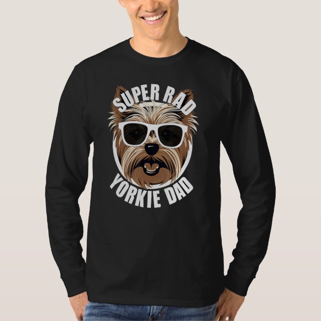 Camiseta Mens Yorkie Dad  Fatheru2019s Day Yorkshire Terrie (Frente)
