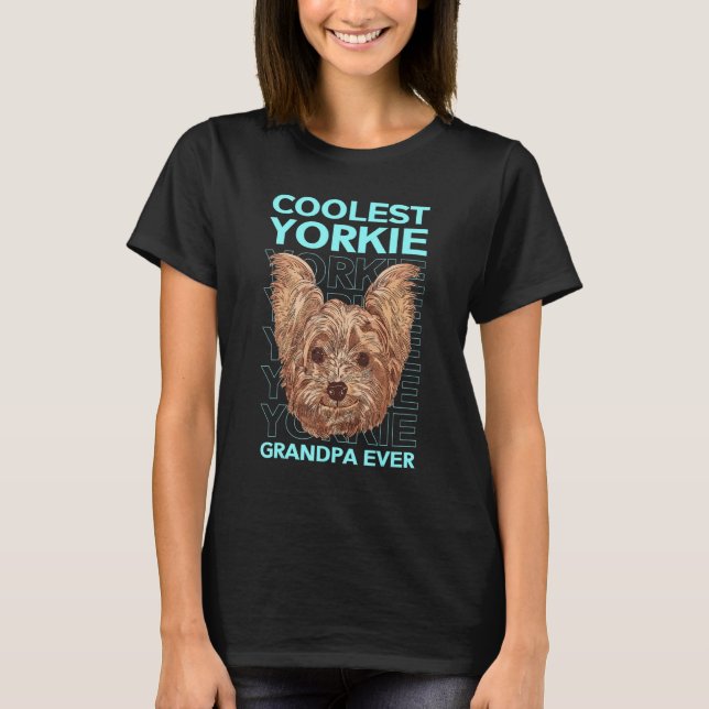 Camiseta Mens Yorkie Grandpa Dog Owner Yorkshire Terrier (Frente)