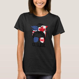 Camiseta Mensageiro Americano Bandeira Canadiana Óculos Sol