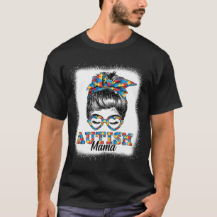 Camiseta Mensageiro Bun Autism Mama Autism Mês Bonito Color